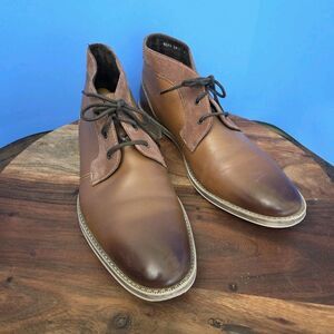 STACY ADAMS Cagney Boot Men's 11M Leather Cognac Tan # 24907-236